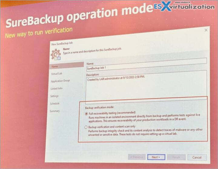 Veeam 12.1 Sure Backup Operation Mode