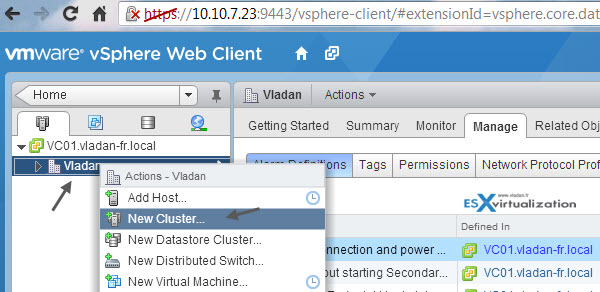 How to create VMware HA cluster